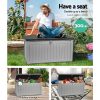 Outdoor Storage Box 190L Container Lockable Garden Bench Tool Shed Black