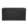 Outdoor Storage Box 270L Container Lockable Garden Bench Tool Shed Black