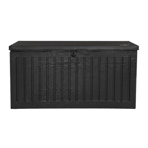 Outdoor Storage Box 270L Container Lockable Garden Bench Tool Shed Black