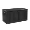 Outdoor Storage Box 270L Container Lockable Garden Bench Tool Shed Black