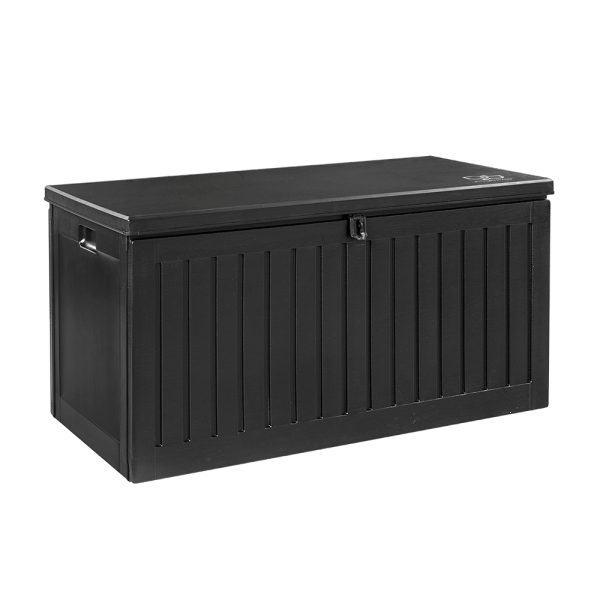 Outdoor Storage Box 270L Container Lockable Garden Bench Tool Shed Black