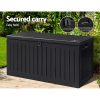 Outdoor Storage Box 270L Container Lockable Garden Bench Tool Shed Black