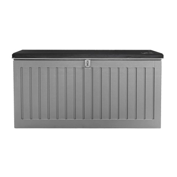 Outdoor Storage Box 270L Container Lockable Garden Bench Tool Shed Grey