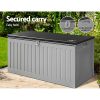 Outdoor Storage Box 270L Container Lockable Garden Bench Tool Shed Grey