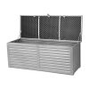 Outdoor Storage Box 390L Container Lockable Garden Bench Tools Toy Shed Black