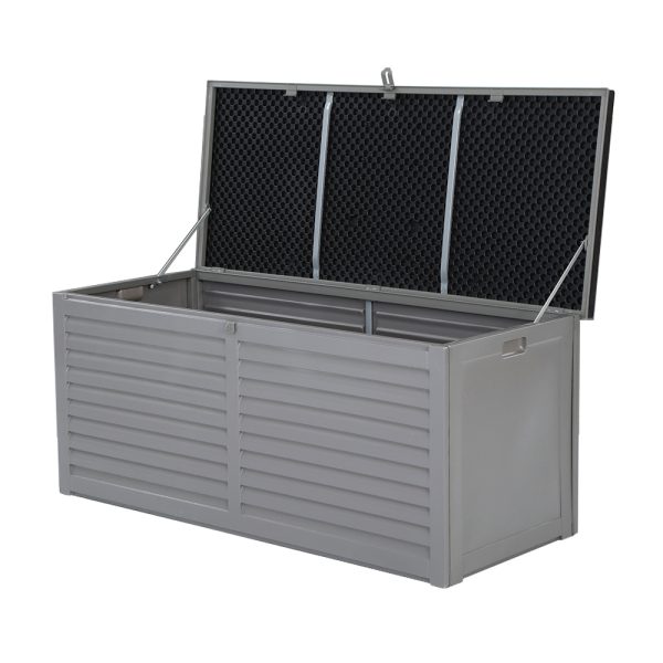 Outdoor Storage Box 490L Container Lockable Garden Bench Tools Toy Shed Black