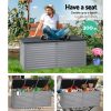 Outdoor Storage Box 490L Container Lockable Garden Bench Tools Toy Shed Black