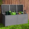 Outdoor Storage Box 490L Container Lockable Garden Bench Tools Toy Shed Black