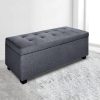 Large Fabric Storage Ottoman – Grey