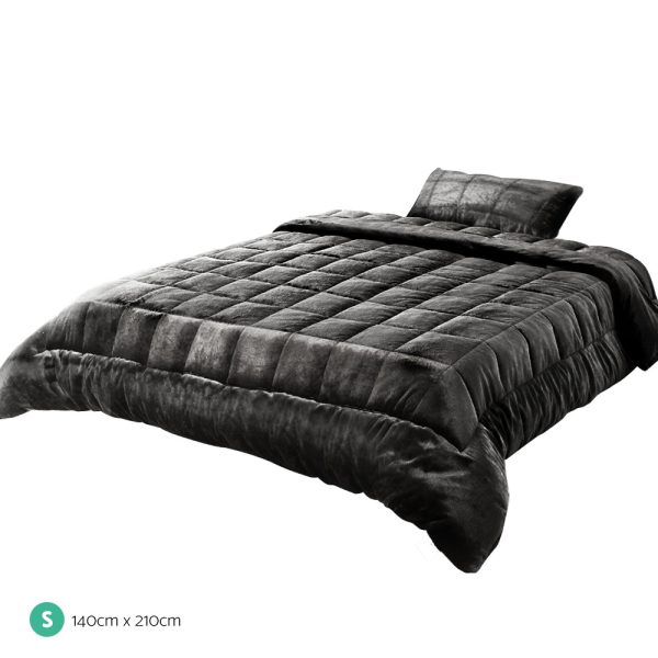 Bedding Faux Mink Quilt Charcoal