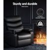 Recliner Chair Armchair Lounge Sofa Chairs Couch Black Tray Table – Leather