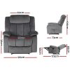 Recliner Chair Electric Massage Chair Velvet Lounge Sofa Heated Grey