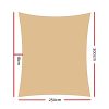 98% UV Sun Shade Sail Cloth Shadecloth Rectangle Canopy 280gsm – 2.5×3 m, Sand Beige