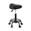 Saddle Stool Salon Chair Black Swivel Beauty Barber Hairdressing Gas Lift – 1