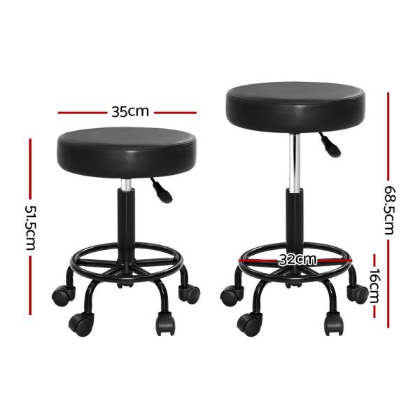 Round Salon Stool Stools Black Swivel Barber Hair Hydraulic Chairs Lift – 1