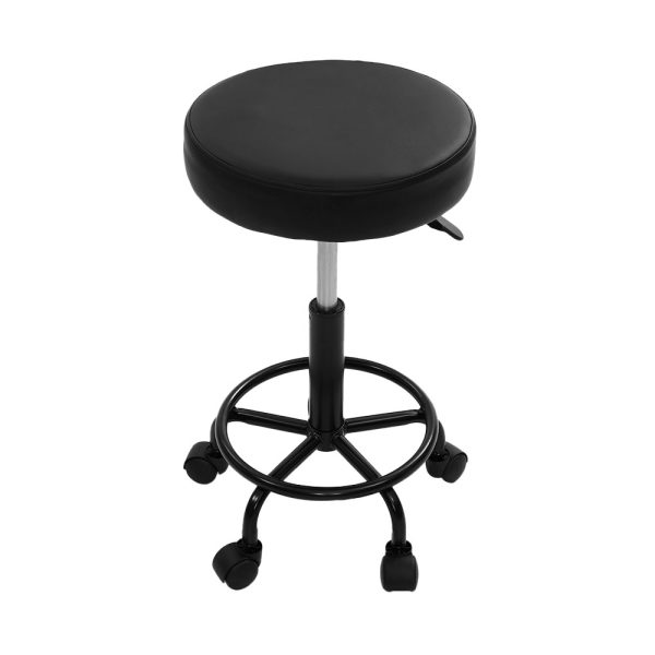 Round Salon Stool Stools Black Swivel Barber Hair Hydraulic Chairs Lift – 1