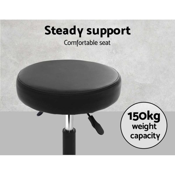 Round Salon Stool Stools Black Swivel Barber Hair Hydraulic Chairs Lift – 1