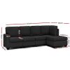 Ammon Sofa Lounge Set Modular Chaise Chair Suite Couch Dark Grey – 5 Seater