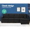 Ammon Sofa Lounge Set Modular Chaise Chair Suite Couch Dark Grey – 5 Seater