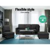 Ammon Sofa Lounge Set Modular Chaise Chair Suite Couch Dark Grey – 5 Seater