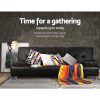 Sofa Bed 188CM Black PU Leather