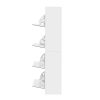 5 Drawer Mirrored Wooden Shoe Cabinet – White