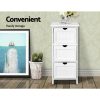 Bedside Table Bathroom Storage Cabinet 3 Drawers White