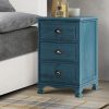 Bedside Table 3 Drawers Vintage – THYME Blue