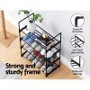 Shoe Rack Stackable Shelves 4 Tiers Shoes Storage Stand Black – 55x28x73 cm