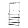 Shoe Rack Hall Tree 16 Pairs Black