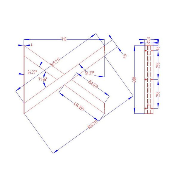 Metal Table Legs DIY X-shaped 71X60CM Set of 2