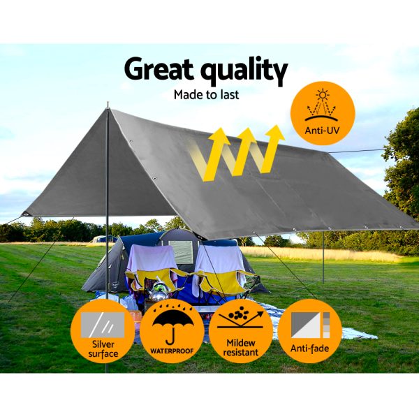 Tarp Tarpaulin 3×4.5m Canvas Camping Heavy Duty Sun Cover