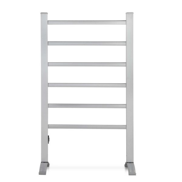 Electric Heated Towel Rail Rails Warmer Rack Aluminium – 6 Bars