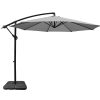 3M Umbrella with Base Outdoor Umbrellas Cantilever Sun Beach Garden Patio – 50x50x8.5 cm(Base), Grey