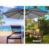 3M Umbrella with Base Outdoor Umbrellas Cantilever Sun Beach Garden Patio – 50x50x8.5 cm(Base), Grey