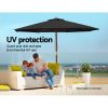 Outdoor Umbrella 2.7M Pole Cantilever Stand Garden Umbrellas Patio Black – Without Base