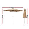 Outdoor Umbrella 3m Umbrellas Beach Garden Tilt Sun Patio Deck Pole UV – Beige