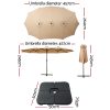 Outdoor Umbrella Beach Twin Base Stand Garden Sun Shade 4.57m – Beige