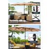 Outdoor Umbrella Beach Twin Base Stand Garden Sun Shade 4.57m – Beige