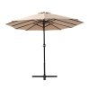 Outdoor Umbrella Twin Umbrella Beach Stand Base Garden Sun Shade 4.57m – Beige