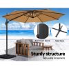 Outdoor Umbrella 3m Base Cantilever Beach Stand Sun Roma 50cm – Beige