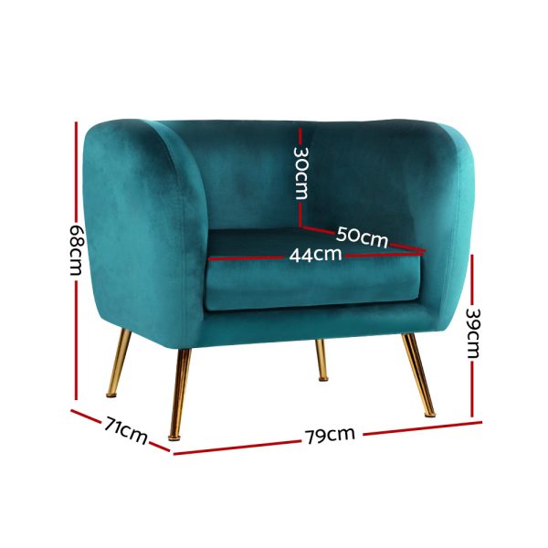 Armchair Lounge Arm Chair Sofa Accent Armchairs Chairs Couch Velvet