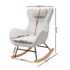 Rocking Chair Armchair Pillow Boucle White