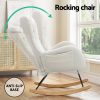 Rocking Chair Armchair Pillow Boucle White