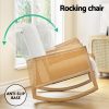 Armchair Rocking Chair Boucle Rattan White