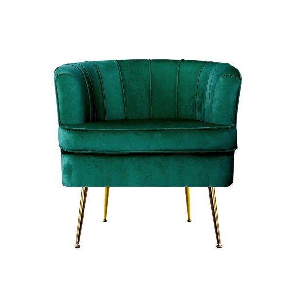 Armchair Lounge Accent Chair Armchairs Sofa Chairs Velvet Couch – Green