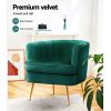 Armchair Lounge Accent Chair Armchairs Sofa Chairs Velvet Couch – Green