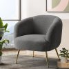 Armchair Lounge Chair Accent Chairs Arm Armchairs Sherpa Boucle – Charcoal