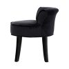 Vanity Stool Velvet Black Abella