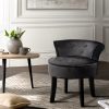 Vanity Stool Velvet Black Abella